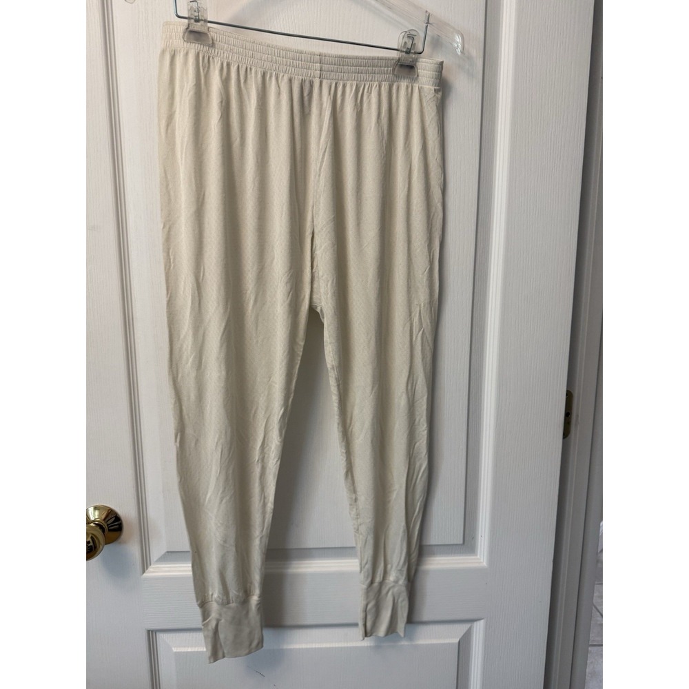 LL Bean Womens Large Petite Silk Long Johns Vintage Base Layer Ivory 284863